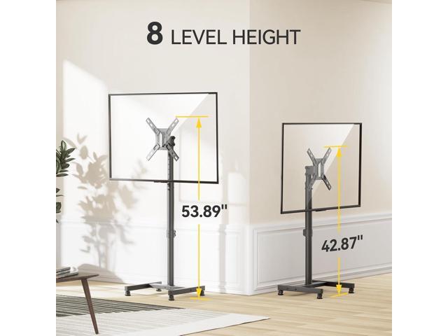 AM alphamount TV Floor Stand for 13-50 inch Flat/Curved TVs up to 44 lbs, 8 Level Height Adjustable Monitor Floor TV Stand with VESA 200x200,...