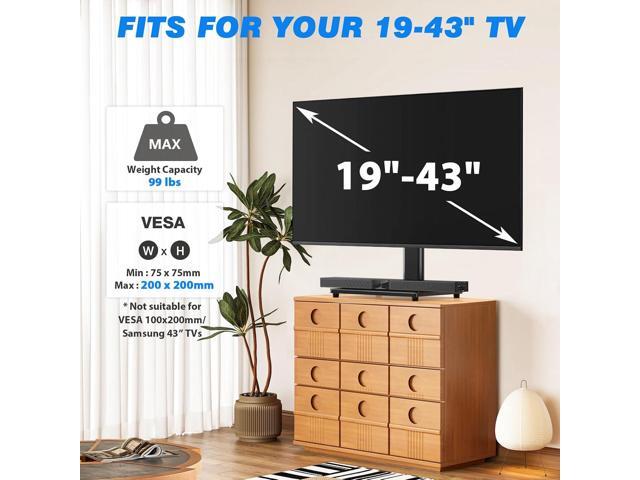 Rfiver Universal Swivel Tabletop TV Stand for Flat Screens 23 24 26 32 39 40 42 43 Inch, Heavy Duty Center Pedestal Stand Replacement with Black...