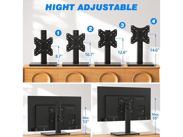 Rfiver Universal Swivel Tabletop TV Stand for Flat Screens 23 24 26 32 39 40 42 43 Inch, Heavy Duty Center Pedestal Stand Replacement with Black...