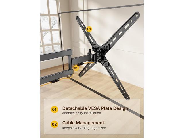 monTEK Full Motion TV Wall Mount Bracket for Most 13-55 Inch LED LCD Flat Screen TVs & Monitors, Swivel Tilt Extension Rotation with Articulating...
