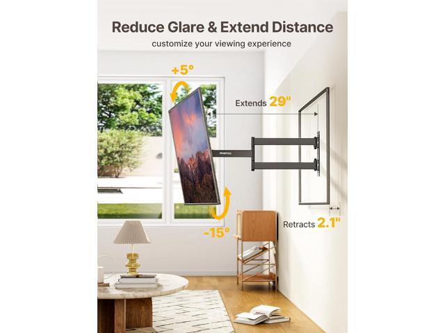 monTEK Long Arm TV Wall Mount for Most 23-65 Inch TVs, 29 Inch Long Extension TV Mount Swivel and Tilt, Full Motion Wall Mount Tv Bracket Fit Max...
