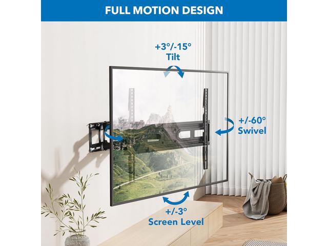 Mount-It! Full Motion TV Wall Mount with Heavy Duty Dual Arms, 14' Extension and Compatible with TVs 37' up to 80' Screen Size, Fits VESA up to...