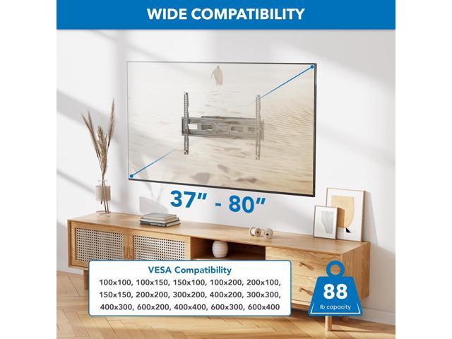 Mount-It! Full Motion TV Wall Mount with Heavy Duty Dual Arms, 14' Extension and Compatible with TVs 37' up to 80' Screen Size, Fits VESA up to...
