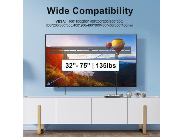 Suptek Studless TV Wall Mount for Most 32-75 Inch TVs up to 132 lbs, Low Profile No Drill TV Mount, Drywall TV Bracket with Max VESA 600x400mm, No...