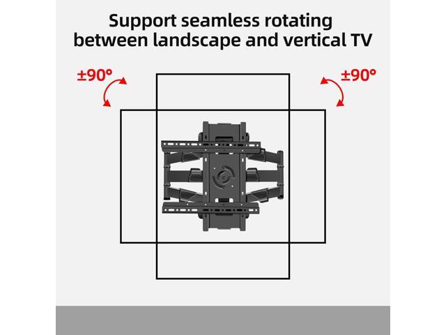 65 inch Vertical and Horizontal Rotating TV Wall Mount for 37-70 inch LED LCD Screen Full Arm Bracket, Swivel Tilt Stand, Max VESA 400×400mm Weight...