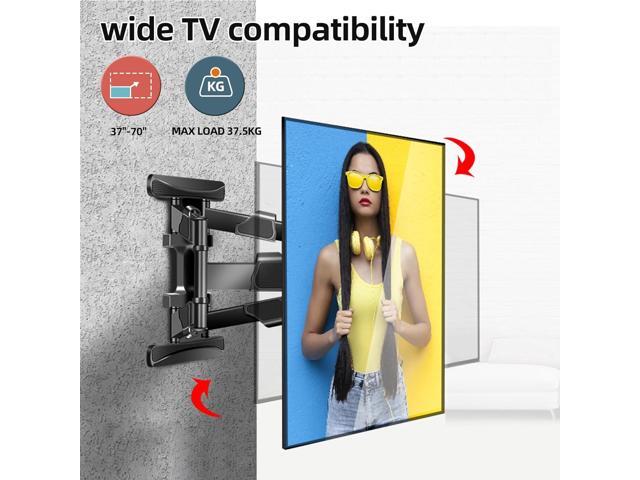 65 inch Vertical and Horizontal Rotating TV Wall Mount for 37-70 inch LED LCD Screen Full Arm Bracket, Swivel Tilt Stand, Max VESA 400×400mm Weight...
