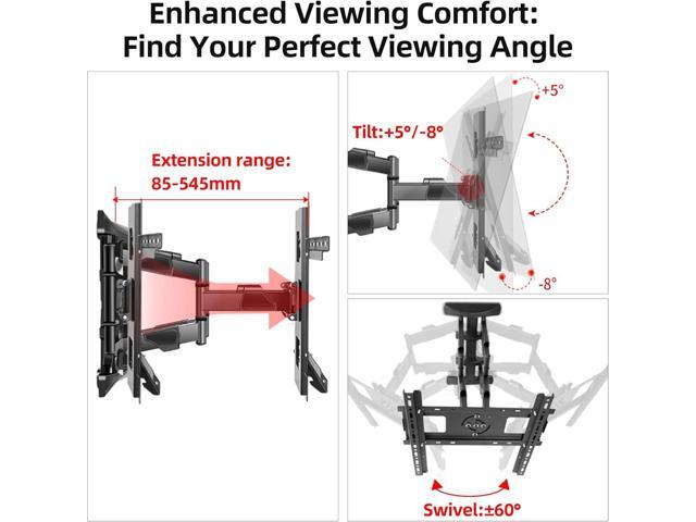 65 inch Vertical and Horizontal Rotating TV Wall Mount for 37-70 inch LED LCD Screen Full Arm Bracket, Swivel Tilt Stand, Max VESA 400×400mm Weight...