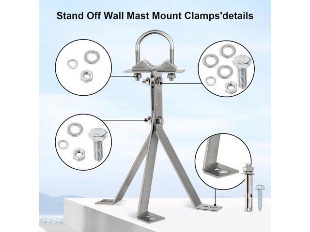 XRDS-RF Antenna Wall Mount - 10 Inch Heavy-Duty Stand Off Wall Mast Mount Windproof Mounting Bracket for TV Antenna Mast (2-Leg + 3-Leg)