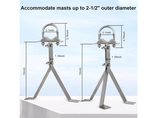 XRDS-RF Antenna Wall Mount - 10 Inch Heavy-Duty Stand Off Wall Mast Mount Windproof Mounting Bracket for TV Antenna Mast (2-Leg + 3-Leg)