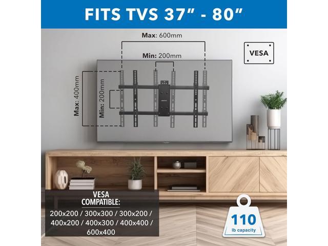 Mount-It! UL Certified Heavy Duty Full Motion TV Wall Mount for Most 37-80 Inch Flat Screen TVs, Wall Mount Bracket Max VESA 600x400, Holds up to...