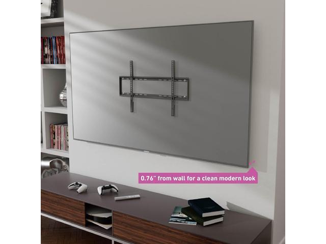 D-Line TV Wall Bracket for 50-85 Inch TVs, Ultra Low Profile TV Bracket with Spirit Level, Slim Flat to Wall TV Mount - VESA 200x200mm - 600x400mm,...