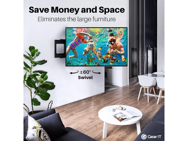 GEARit TV Wall Mount/Monitor (TVs 37 to 80 inch) Up to 132lbs - Full Motion Swivel, Tilt, Articulating Arm, Vesa 200 300 400 600