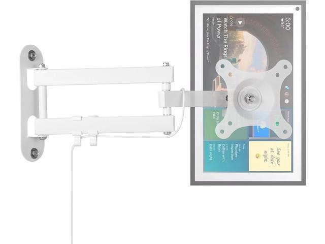 Full Motion Wall Mount for Echo Show 15, Monitor Wall Mounting Bracket for 15-28 Inch Monitors TVs, Swivel and Tilt 360 Rotate Wall Mount for Alexa...