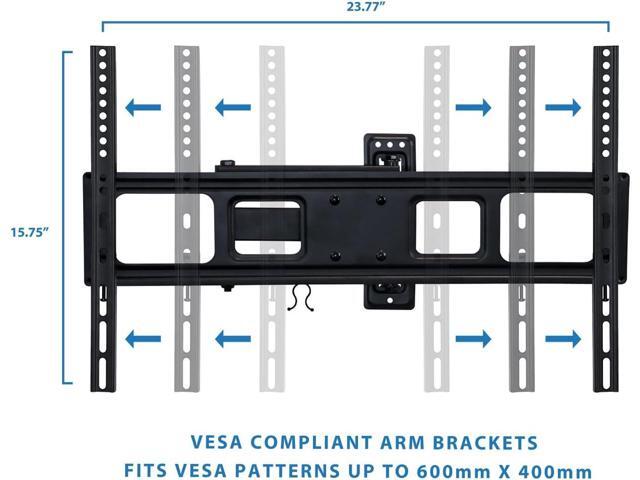 Mount-It! Full Motion TV Wall Mount Single Stud Installation Swivel, Tilt & 17 Extension Single Arm Bracket for 37-70 Inch TVs Heavy-Duty...