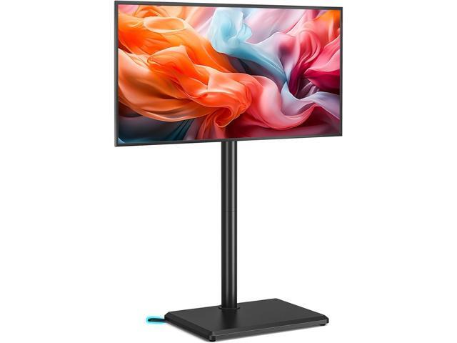 Rfiver Swivel Floor TV Stand with Mount for 32-60 inch TVs up to 88 lbs, Height Adjustable Tall TV Stand with Wood Base, Saving Space Design for...