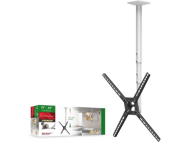 Barkan TV Ceiling Mount, 29-65 inch Full Motion - 3 Movement Flat/Curved Screen Bracket, Holds up to 88 lbs, Telescopic Height Adjustment, Lifetime.