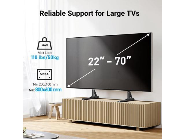 PERLESMITH Universal TV Stand Mount for 22-70 Inch TVs, Height Adjustable Table Top TV Stand, Great Load-Bearing Replacement TV Legs with Tempered...