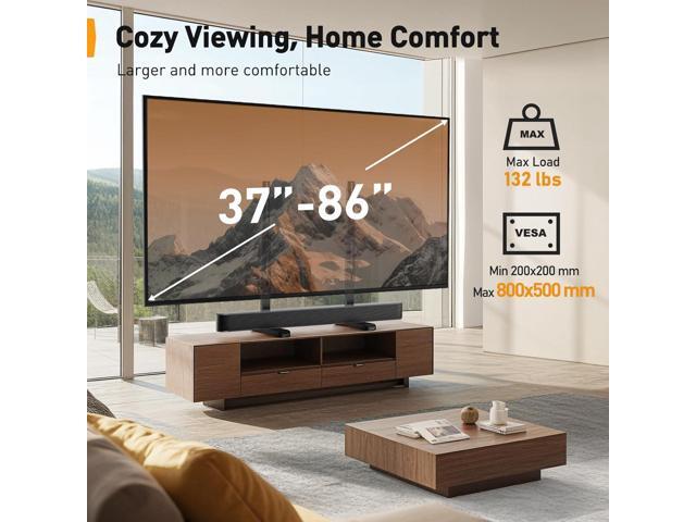 Perlegear TV Stand Steel TV Legs for Most 3786 Inch Flat or Curved TVs up to 132 lbs, Height Adjustable TV Feet Suitable for Soundbar, Universal...