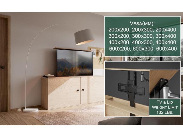ynVISION. DESIGN Motorized TV Lift Mount for 37'-77' TV's Vertical Lift Motor TV Stand with RF Remote and Smart Phone Control via WiFi