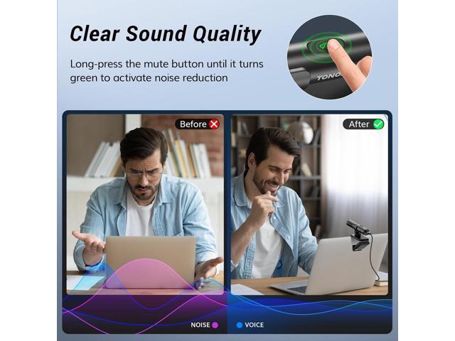 TONOR USB Conference Microphone for Laptop, Adjustable Computer PC Mic with Mute Button & LED Indicator for Video Call Meeting, Microfono for...