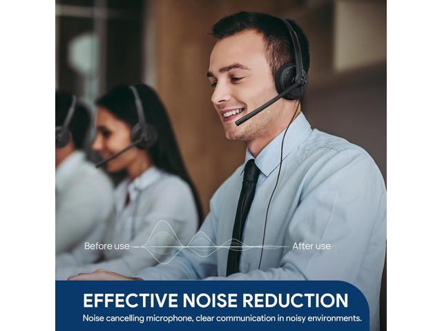 Yealink UH34 USB Headset with Mic,Stereo Wired Headphones with Noise Cancelling Microphone,Professional Work Headset VoIP Phone PC Computer Call...