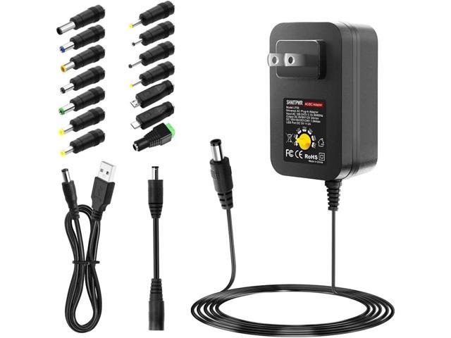 SHNITPWR 36W Adjustable Power Supply DC 6V~24V Universal Power Adapter 6V 9V 12V 15V 18V 20V 24V Variable Power Supply with 5V 2A USB Port AC/DC...