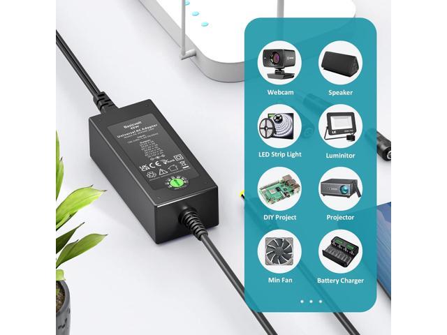 45W Universal 15V 13.5V 12V 9V 7.5V 6V 5V DC Power Supply, Switching AC Adapter Replacement Power Cord for LED Strip Lights Baby Monitor Security...