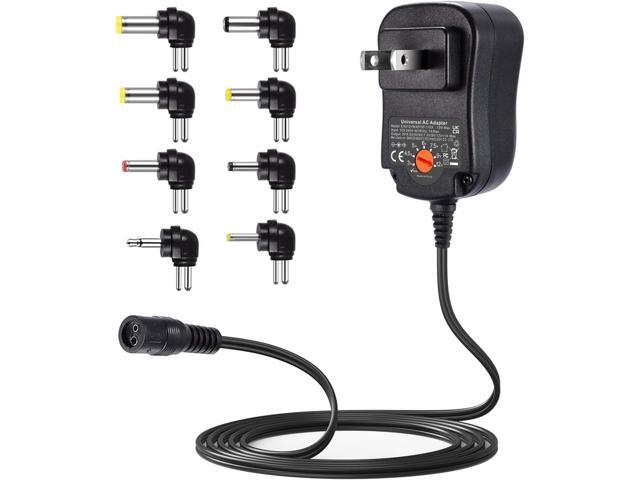 Powseed 12W Universal AC Adapter DC 3V 4.5V 5V 6V 7.5V 9V 12V Power Cord for Household Electronics CCTV IP Camers Routers Speaker Tablet Webcam USB...