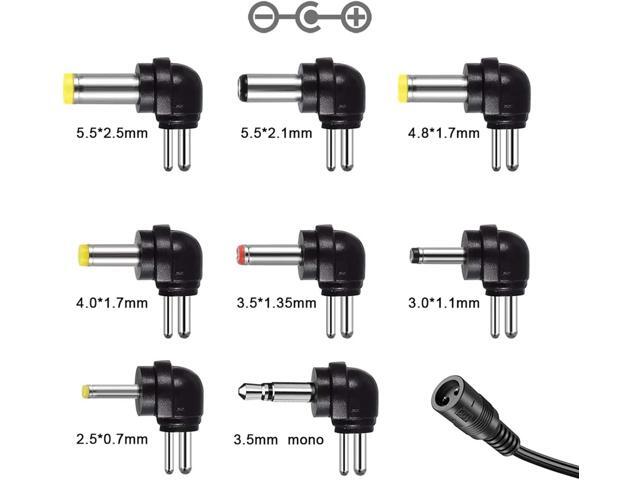 Powseed 12W Universal AC Adapter DC 3V 4.5V 5V 6V 7.5V 9V 12V Power Cord for Household Electronics CCTV IP Camers Routers Speaker Tablet Webcam USB...