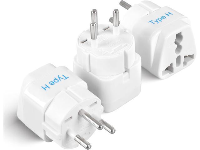 Ceptics Israel Power Adapter Travel Universal Plug,Works in Palestine,Jerusalem,Holy City-Perfect for Charging your Electronic Devices (Type H)-...