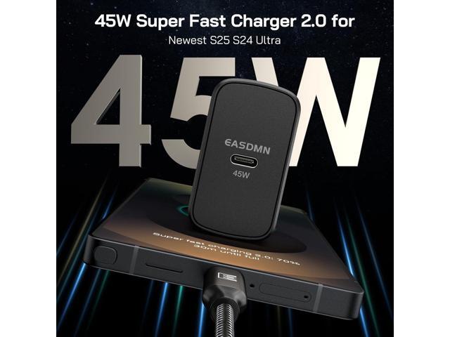 45W Super Fast Charger Type C, [2 Pack] 45 Watt USB-C Charger PD/PPS Wall Charging Block for Samsung Galaxy S25 Ultra/S25+/S25/S24/S23...