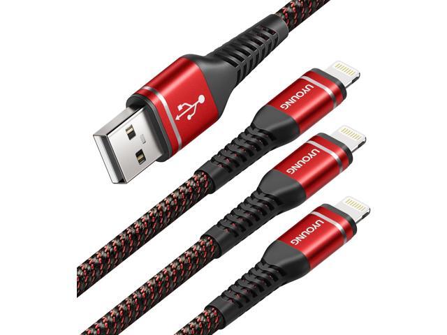 UYOUNG iPhone Charger Cable 3Pack 6FT [Apple MFi Certified] USB to Lightning Cable Nylon Braided Heavy Duty Fast Charging Cord Compatible with...