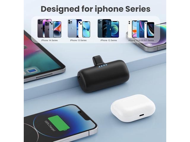 [2-Pack] Mini Portable Charger for iPhone,5200mAh Ultra Compact PD Fast Charging Power Bank,Plug-in Battery Pack Travel Cordless Phone...
