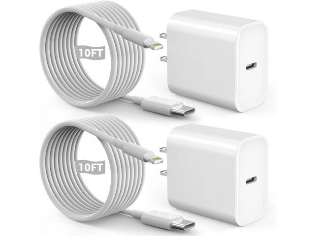 Fast iPhone Charger, Quick 10Foot USBC Wall Charger Phone Charger 2Pack 20W PD USB C Fast Charger Block + 10FT Lightning Fast Charging Cable for...