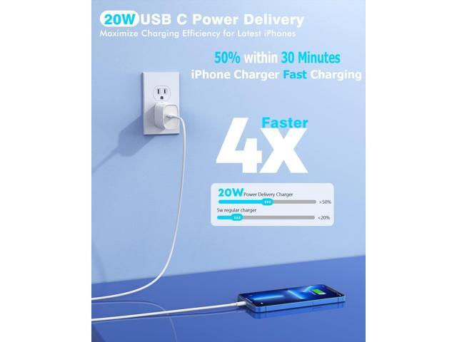 Fast iPhone Charger, Quick 10Foot USBC Wall Charger Phone Charger 2Pack 20W PD USB C Fast Charger Block + 10FT Lightning Fast Charging Cable for...