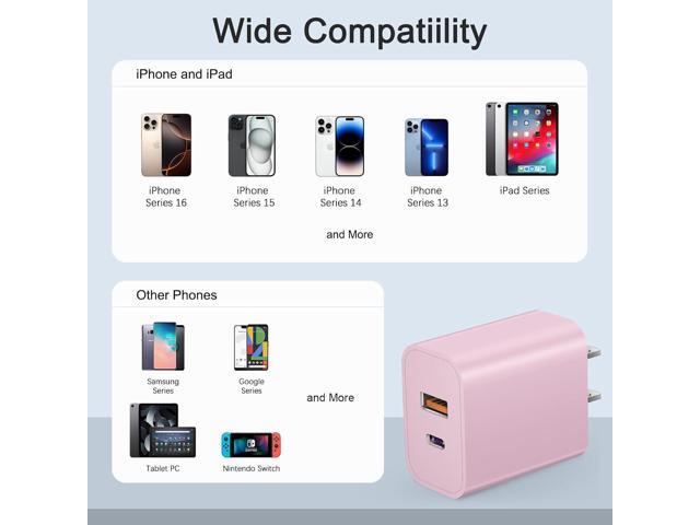 USB C Charger Block Charging Block Type C Charge 20W Wall Chargers 4 Pack for iPhone 16/16 Plus/16 Pro/16 Pro Max/iPhone 15/15 Pro/15 Pro...