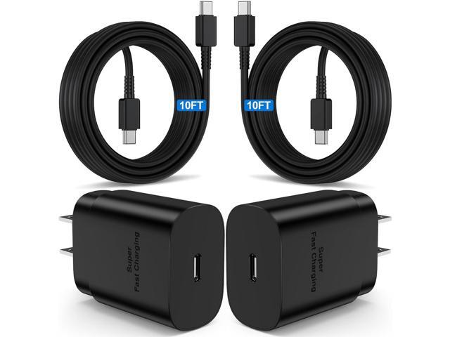 2Pack 25W Super Fast Charger Type C 6ft, USB C Wall Charging and Long Android Phone Charger Cable Cord for Samsung Galaxy S25 Ultra/S25...