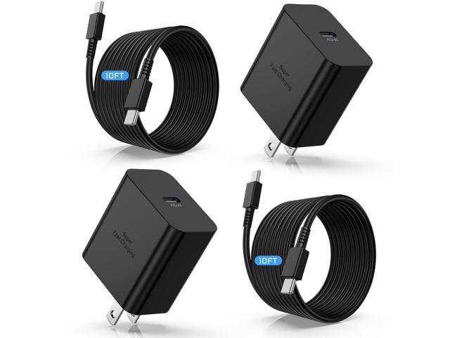 45W USB C Charger for Samsung, 2Pack Super Fast Wall Charger Block and Long Charging Cable Cord 10ft,Type C Charge Adapter Plug for Samsung Galaxy...