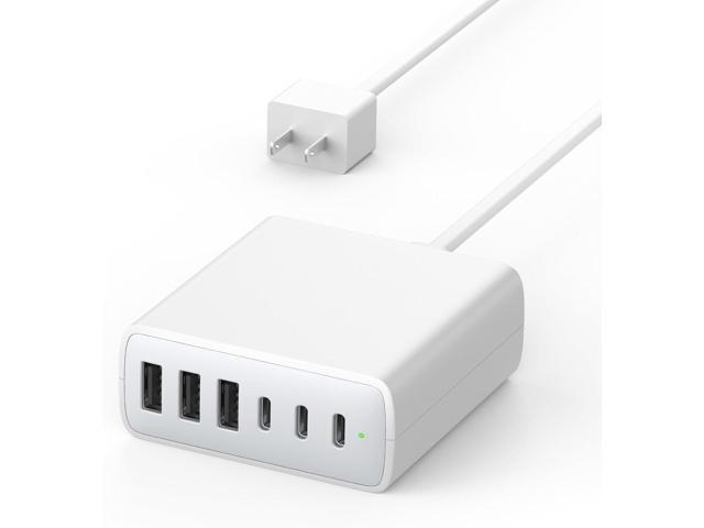 USB C Fast Charger Block, 100W 6 Ports Charging Station Hub for iPhone 16 15 14 13 Pro Max, iPad Pro Air Mini, Galaxy, for Air-pods 4, Pro 2, 25W...