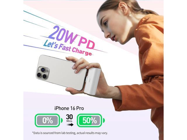 iWALK Portable Charger for iPhone 16/15 USB-C Small Power Bank 20W 4,500mAh Fast Charging Battery Pack Compatible with iPhone 15/16/16 Plus/16...