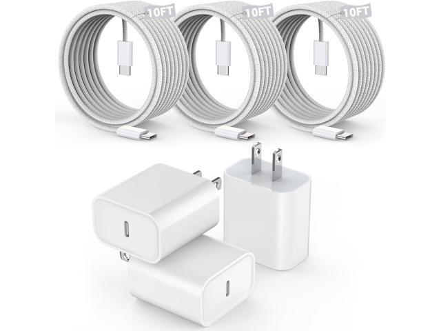 [3 Pack]Long 10FT iPhone 16 15 Charger 20W Fast Wall Charger Block,10Foot USB C to C Braided Woven Cable Fast Charging for iPhone 16/16 Pro/16 Pro.