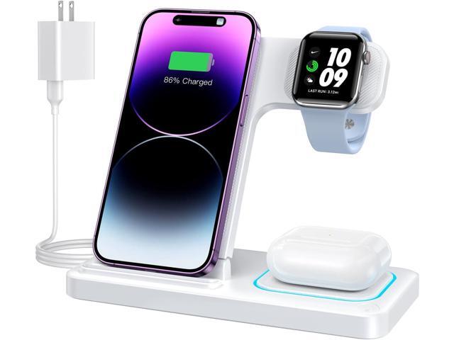 DUMTERR 3 in 1 Wireless Charger for iPhone 16/15/14/13/12,Wireless Charging Station for Apple Devices, Charging Stand for Apple Watch Series 10,...