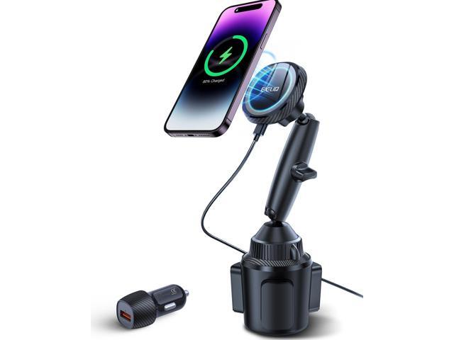 Cup Holder Charger Mount for Magsafe, Wireless Magnetic Car Mount Charger with Heat Dissipation System, Fast Charging Phone Holder for iPhone 17 16...