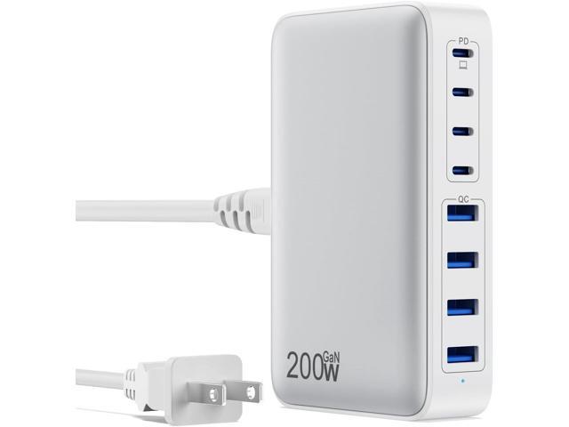 USB C Charger 200W USB C Charger Block,Upgraded GaN III 8-Port Fast Charging Station Hub,PD 65W Laptop Charging Adapter Compatible with MacBook...