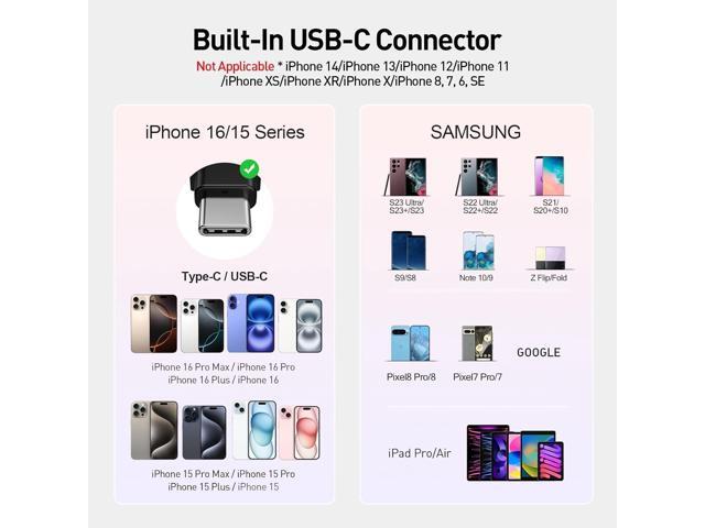 iWALK USB-C Portable Charger for iPhone 15/16, Mini 20W 4,800mAh Wireless Power Bank Fast Charging Travel Battery Pack Compatible with iPhone...