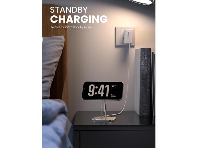 Lamicall Phone Stand for Apple 15W MagSafe Charger - [Charger Not Included] 360 Rotation Adjustable Aluminum Charging Holder Dock for Desk,...