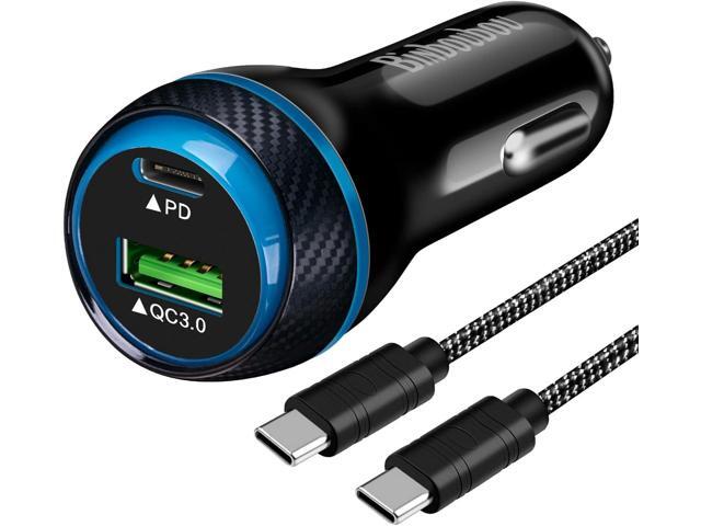 Type C Super Fast Charger Car 45W, [PD/PPS+QC] Dual Fast Charging Car Cigarette Lighter Adapter Compatible with Samsung S25/S24/S23, iPhone 16/15...
