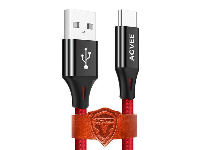 AGVEE 2 Pack 15ft USB-C Cable, Extra Long Braided Type-C Charging Cord Fast Android Phone Charger Wire, Seamless USBC End Tip for Samsung S10 S10e...