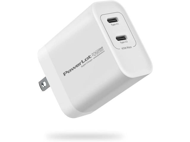 PowerLot 45W 2-Port USB C Wall Charger, GaN PPS Super Fast Charger for Galaxy S23/S22/S21, Tab S8, Z Fold 4/5, Z Flip 5/4, MacBook Air/iPad...