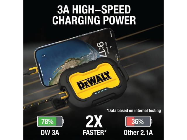 DEWALT Heavy Duty Portable Charger, Power Bank, 10,000 mAh Battery Pack with USB-C Port for iPhone 16/16 Plus/16 Pro/16 Pro Max, iPhone 15/14/13,...